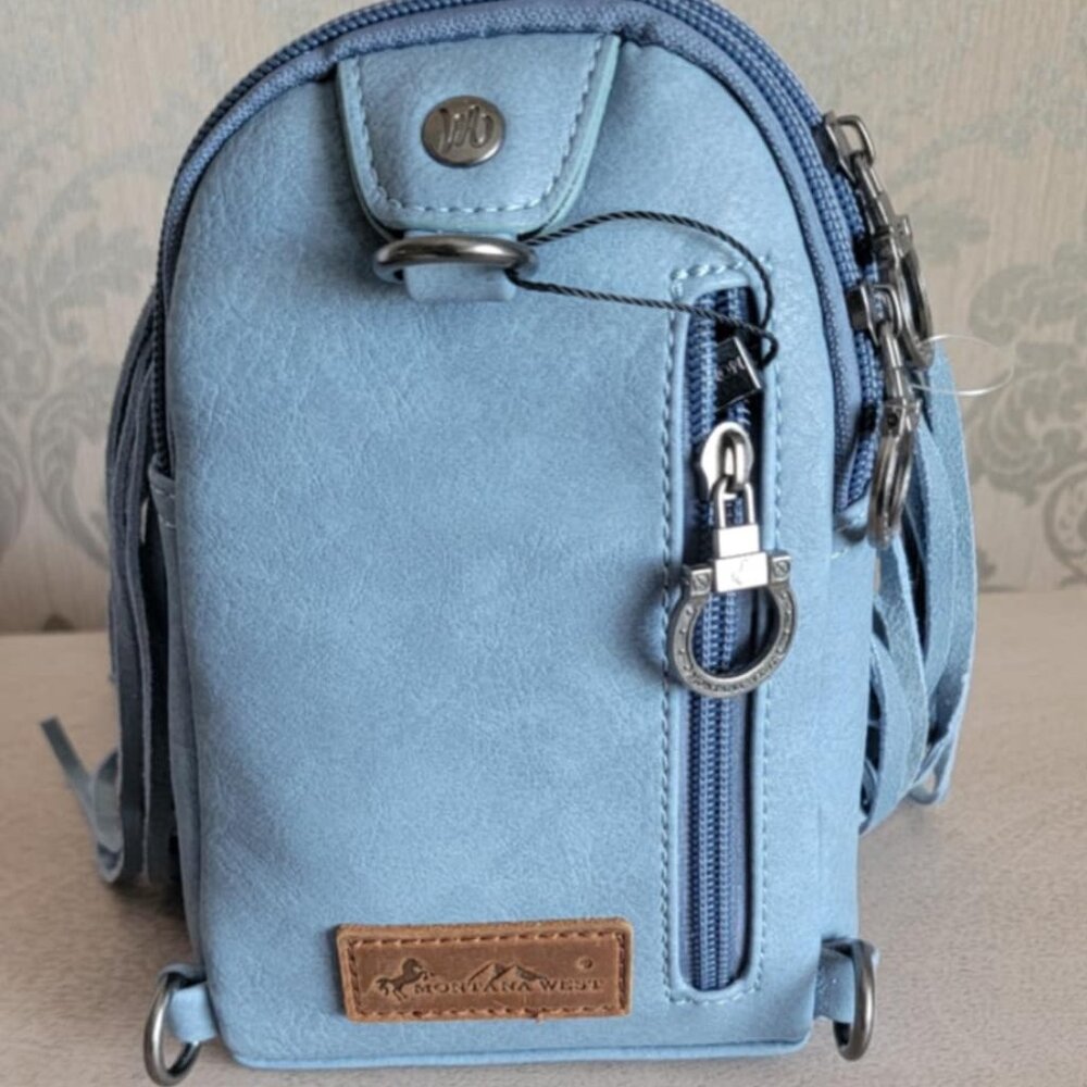Montana West Fringe Backpack Studded Small Handbag - Picture 3 of 6